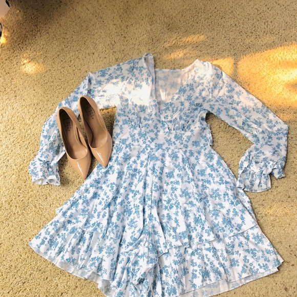 Boho  Ruffles Mesh Floral Print Rompare - Picture 6 of 9